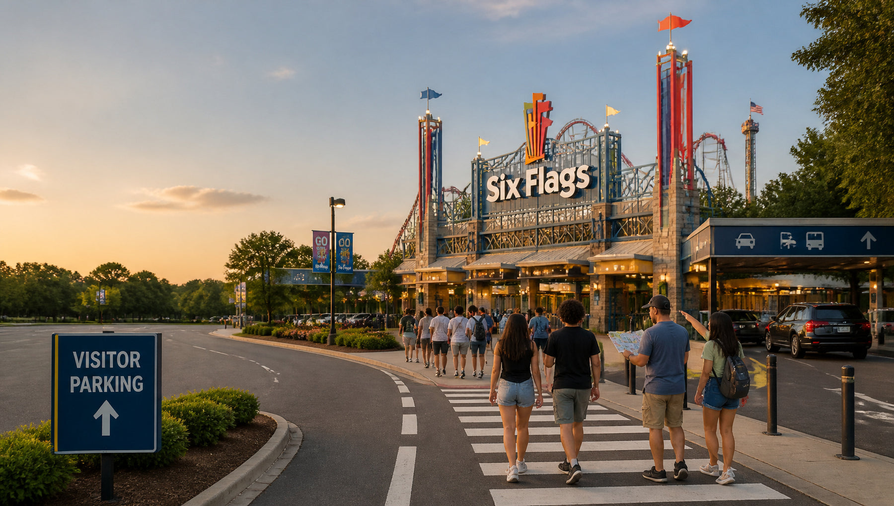 Six Flags Parking Options Rates and Arrival Tips